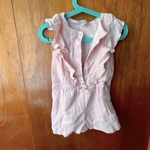 3/$20 Primark Jumpsuit Pink Frilly Linen Summer Playsuit 24-36mo